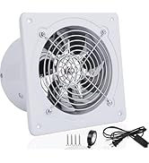 ACEDUROBLA 6'' Wall Mounted Exhaust Fan, 460CFM Metal Iron Ventilation Extractor, Silence Anti-ba...