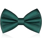 URAQT Men's Bow Tie, Classic Solid Color Pre-Tied Bow Tie for Men Satin Tux Bowtie Set Adjustable...