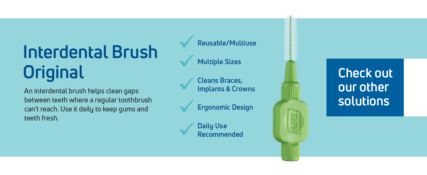 An interdental gum brush. Text reads: Interdental brush original. 