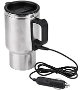 ZJchao 12V In-Car Heating Cup, 450ML Travel Electric Coffee Cup Insulated Heated Temperature Cont...