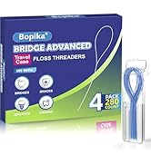 Bopika 280 Count Floss Threaders for Braces, Bridges &amp; Implants, Flexible Nylon Threading Loops, ...