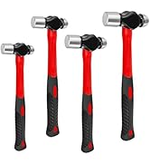 C&amp;T 4-Piece Hammer Set, 8 12 16 24oz, Fiberglass Handle hammer for Ball Peen, Blow Striking Ball ...