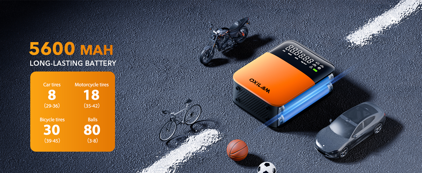 OXILAM C1 Tire Inflator Portable Air Compressor