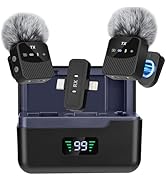 YUANRAN Mini Wireless Lavalier Microphone for iPhone/Android/Tablets,Magnetic Mini Mic with Noise...