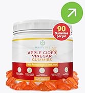 Detox Apple Cider Vinegar Gummies for Adults (90 chews), Unfiltered ACV Gummies for Improved Gut ...