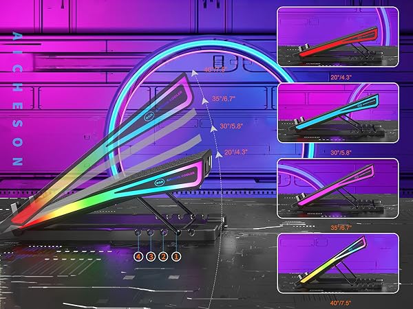 Gaming Laptop Cooling Stand rgb laptop fan cooling pad heat dissipation laptop stand with fan deck