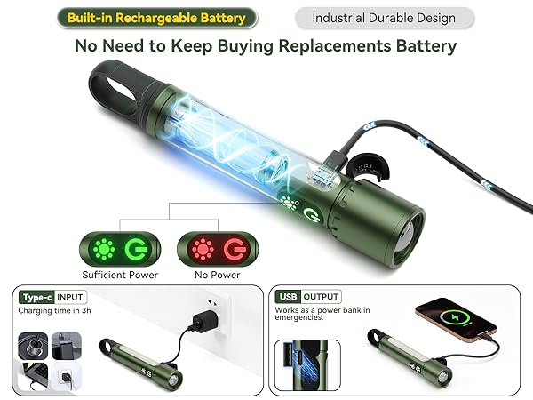super bright flashlight rechargeable