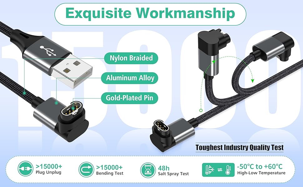 Garmin watch charging cable charger Fenix Forerunner Instinct Quatix Tactix Venu Vivoactive