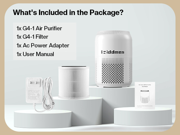 Rddmen 3-in-1 Air Purifier for Home - H13 HEPA Air Filter, Covers Up to 1095 sq ft