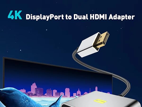 dp to dual hdmi adapter