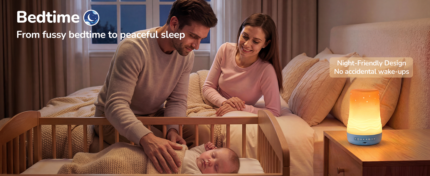 this baby sound machine is designed to support healthy sleep rhythms throughout the day