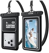 Lamicall IP68 Floating Waterproof Phone Pouch - [2 Pack][Anti-Pop Lock] Dustproof Cell Phone Dry ...