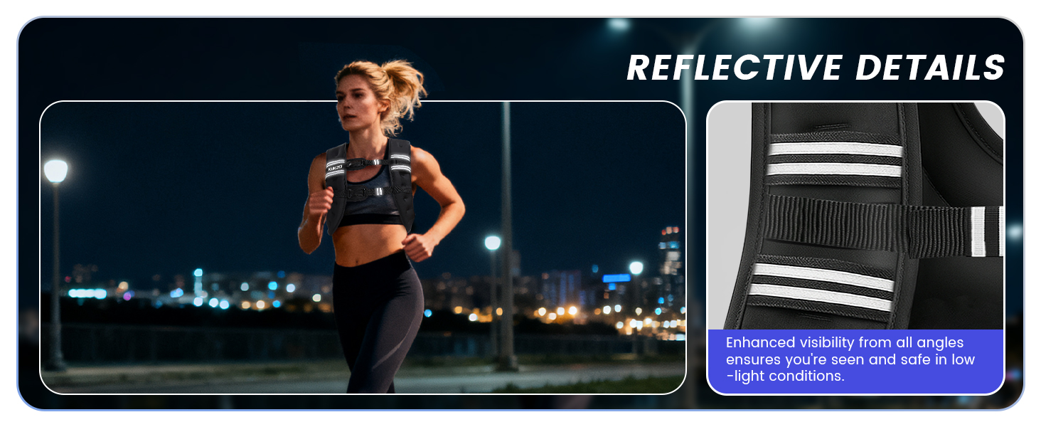 weighted vest woman men walking running jogging weight reflective strap strenth training