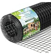 Tegarbed Black Hardware Cloth 1/2inch,16in x 10ft 19 Gauge, PVC Coated Galvanized Steel Chicken W...