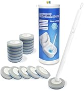 Disposable Toilet Bowl Cleaning System Kit - Includes Wand Handle, Storage Caddy &amp; 18 Refill Head...