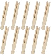 Mcredy 10 Pcs Clothes Pins Traditional Wooden Laundry Clothesline Clips Simple Bag Clips for Hang...