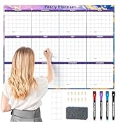 Ospelelf Undated Large Dry Erase Wall Calendar 12 Month, 2025 Laminated Calendar 32'' x 48'' Year...