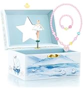 RR ROUND RICH DESIGN Kids Musical Jewelry Box with Pretty Jewelry Set with Elegant Ballet Girl Th...