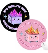 Hancynir Funny Small Mouse Pad, Cute Desk Accessories for Women, Dumpster on Fire Round Mousepad ...