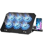 AICHESON Laptop Cooling Pad for 12-15.6 Inch, 6 Cooler Fans with Blue Lights, Laptop Cooling Stan...