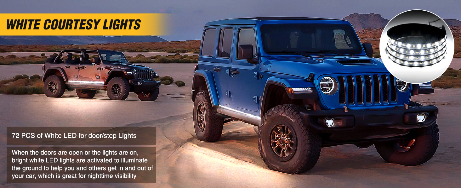 white LED running board light