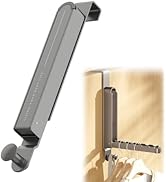 Over The Door Hooks Clothes Hanger, Foldable Clothes Drying Rack with Retractable Rod, Portable O...