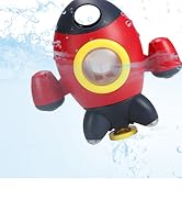 Elovien Bath Toys, Space Rocket Bath Toys for Toddlers 1-3, Spray Water Baby Bath Toys with Rotat...