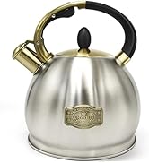 LRYYBTI Stove top Whistling Tea Kettle Food Grade Stainless Steel Teapot of 5-layer base for Camp...