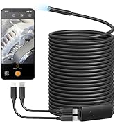 Anykit USB Endoscope Camera with 8 Adjustable LED Lights, Borescope with Semi-Rigid Snake Camera,...