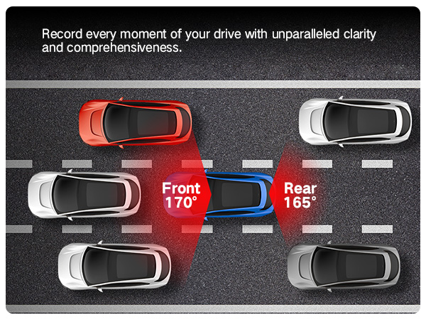 LECTRUS Dash Cam Front and Rear 4K + 2.5K, Dual Dash Camera for Cars with Night Vision