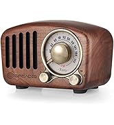 Vintage Radio Retro Bluetooth Speaker- Greadio Walnut Wooden FM Radio with Old Fashioned Classic ...