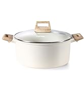 CAROTE 6 Qt Nonstick Stock Pot with Lid Soup Pot, 6 Quart Casserole with Lid, Easy to Clean Non S...