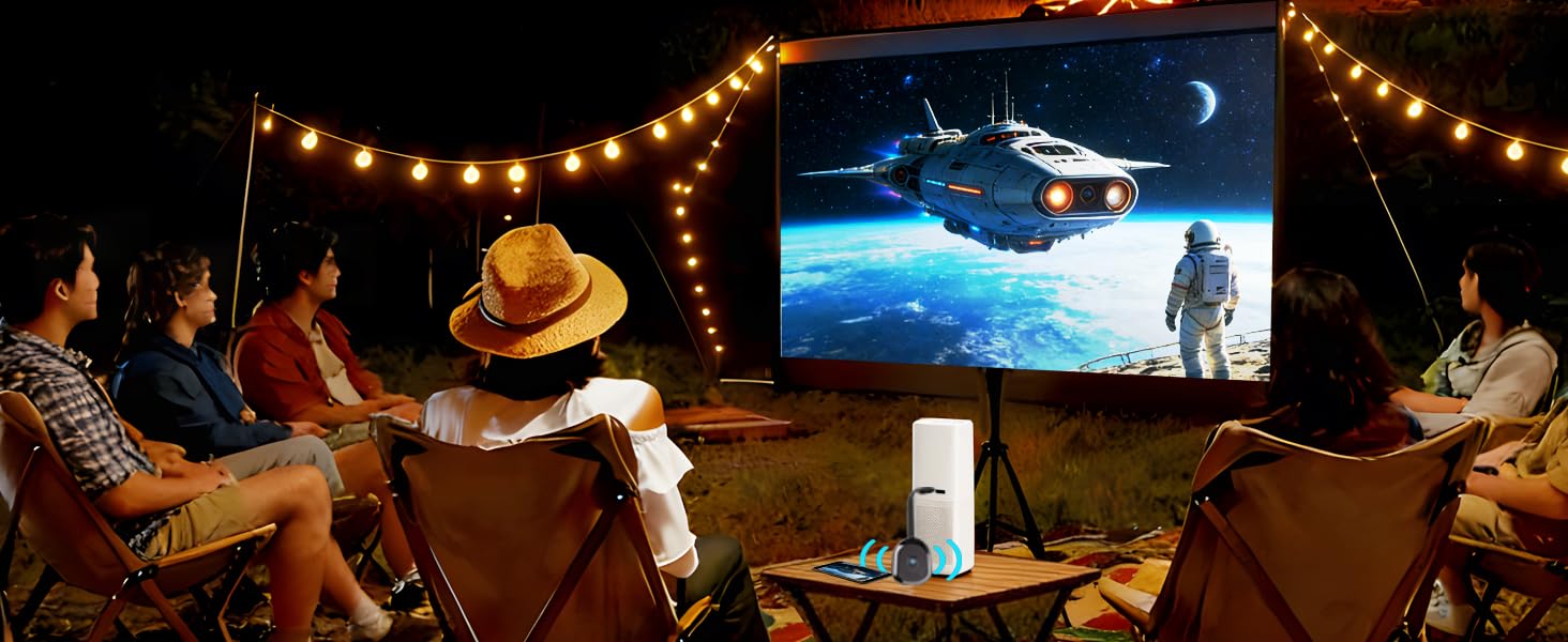Portable Wireless Video Receiver for Outdoor Theater, Cast Phone to Movie Screen for Night Party