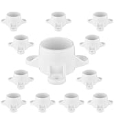 12 Pcs 1 Inch PVC Fittings Flange, 1” Table Leg Screw Caps, PVC Table Cap for DIY Projects Suppor...