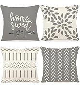 YCOLL Pillow Covers 18x18 Set of 4,Modern Sofa Throw Pillow Cover, Decorative Home Outdoor Linen ...