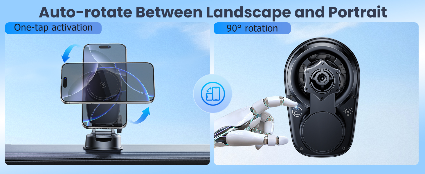 The latest car mount magsafe charger with an auto-rotation sensor design