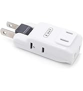 SYCON 4 Outlet Wall Adapter, 2-Prong Swivel Ungrounded Indoor AC Mini Plug Wall Tap - White