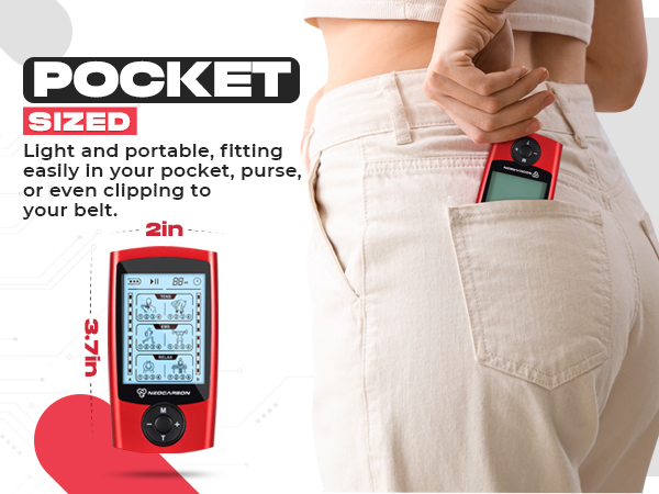 tens unit ems pms electric pulse massager portable shock shoulder back pain relief electrode pad