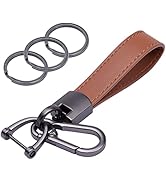 Wisdompro Genuine Leather Car Keychain, Key Fob Key Chain for Men and Women