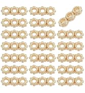 PH PandaHall 50pcs 3 Hole Spacer Bars, Metal Spacers Bar Link Connector Beads Multi Strand Separa...