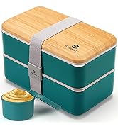 Sinnsally Bento Box Adult Lunch Box,Stackable Japanese Bento Lunch Box Containers for Women/Men w...