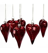 LFUTARI 6-Pack Valentine's Day Glass Ornaments - 3.2