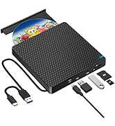 Guamar External DVD Drive for Laptop, USB 3.0 CD DVD Burner, Slim DVD Player Reader with SD TF 2 ...
