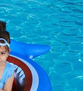Inflatable Floating Pool Toys for Kids Pool Float Swimming Ring Beach Water Floats Shark Boat wit...