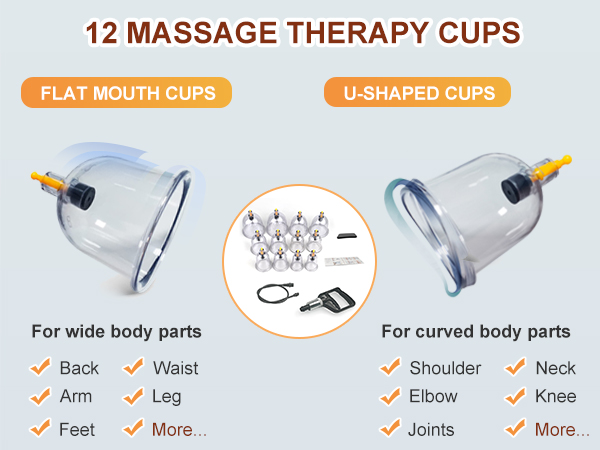 12 massage therapy cups