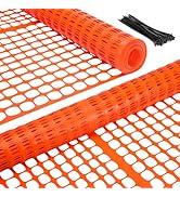 Ohuhu Plastic Garden Fence Safety Fence, 4'x100'/15LB Heavy Duty Reusable Netting Plastic Mesh Fe...
