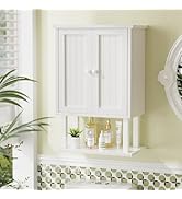 AmazerBath Bathroom Wall Cabinets, Bamboo Over The Toilet Storage Cabinet with Adjustable Shelves...