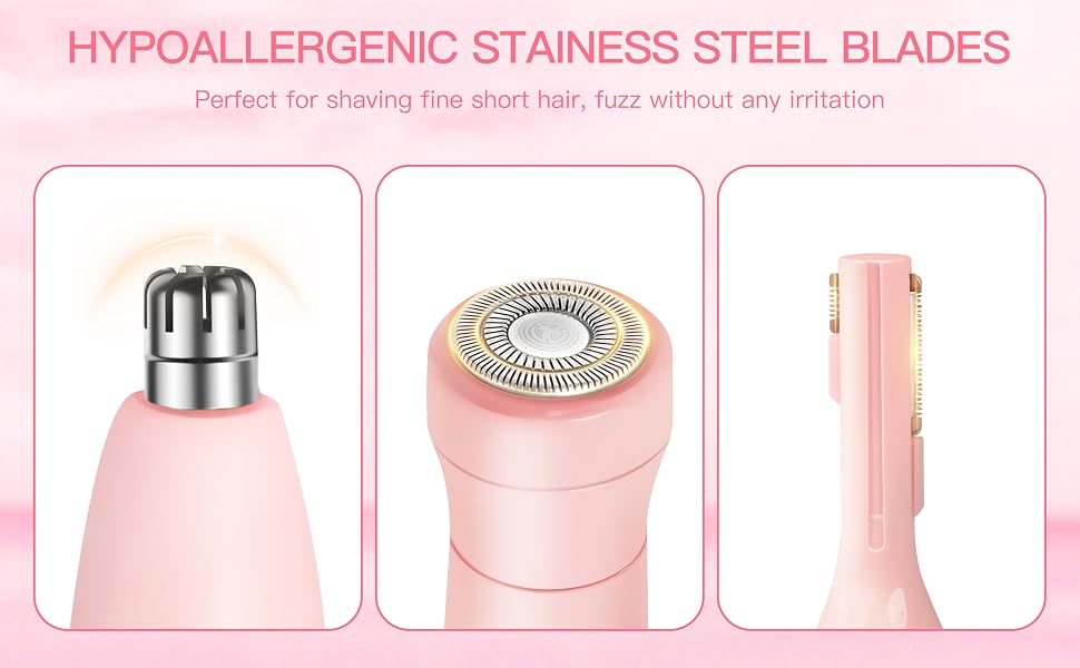 3in1 womens nose hair trimmer with hypoallergenic stainless steel blades