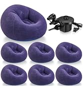 Realspring 6 Pcs Bean Bag Chairs for Adults Inflatable Chairs with Electric Air Pump,Blow up Couc...