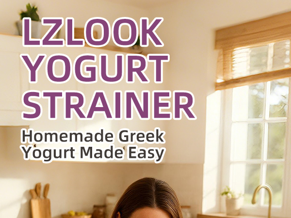 Spring-loaded Greek yogurt strainer for moms